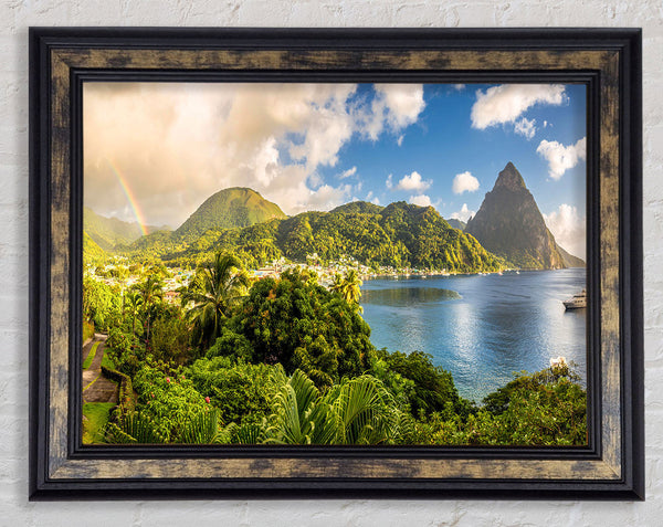 Jungle paradise rainbow Framed Print
