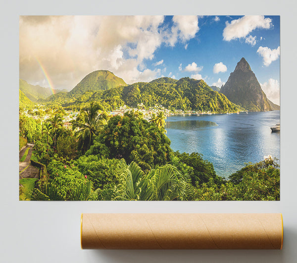 Jungle Paradise Rainbow Poster