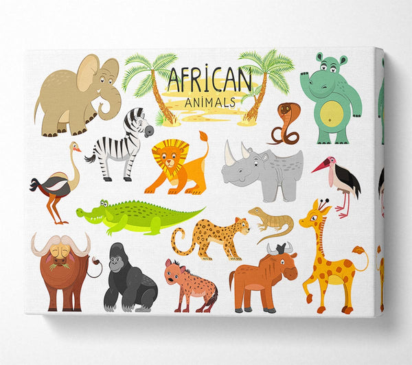  A Canvas Print of African animals cartoon Canvas Art