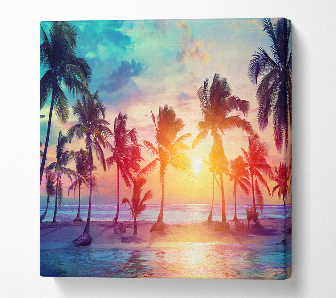  A Canvas Print of Hawaii Sunset sea Canvas Wall Art