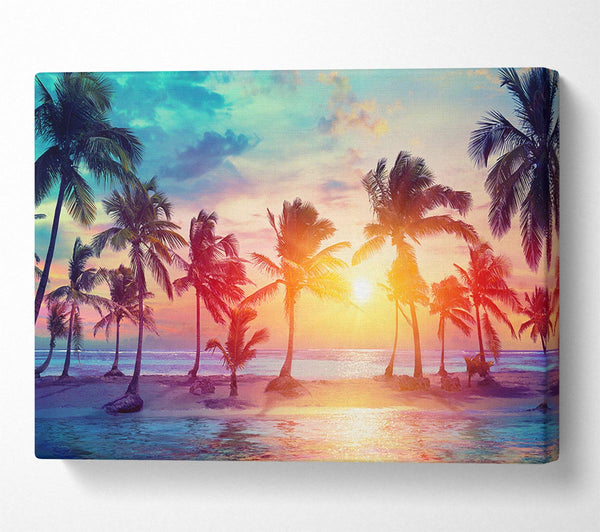  A Canvas Print of Hawaii Sunset sea Canvas Wall Art