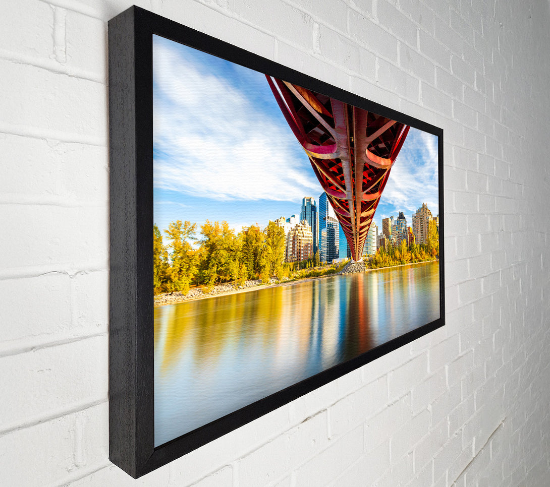  A Canvas Print of Bridge over the water city view Canvas Print