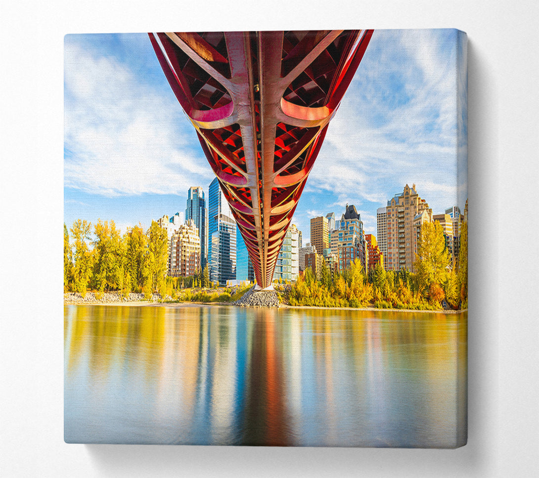  A Canvas Print of Bridge over the water city view Canvas Print
