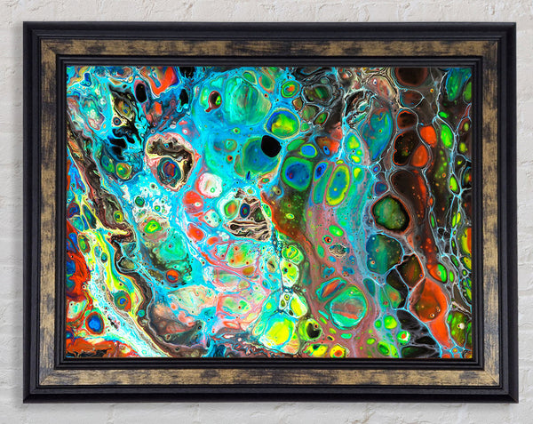 Neon Splash oil paints Framed Print