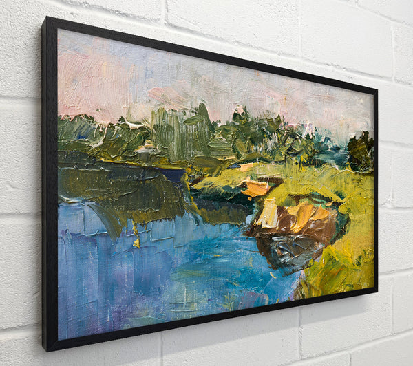 Acrylic on canvas paint strokes