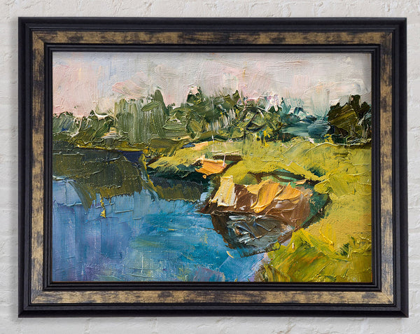 Acrylic on canvas paint strokes Framed Print