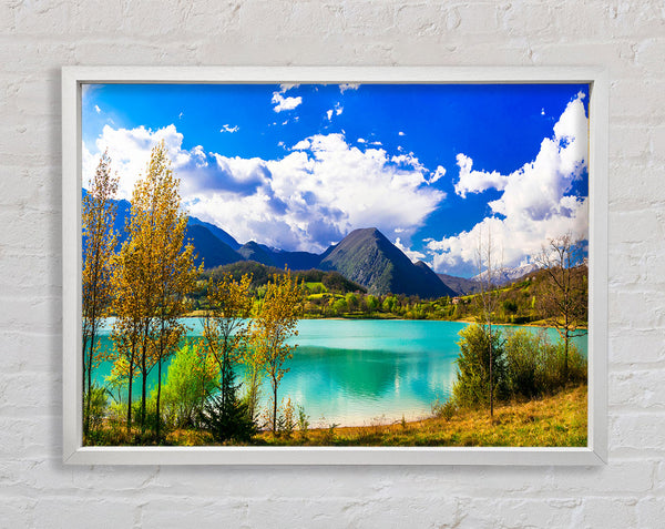 Blue Lagoon deep blue skies Framed Print