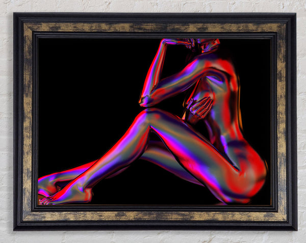 Neon Naked Body Framed Print
