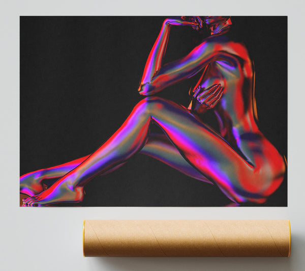 Neon Naked Body Poster