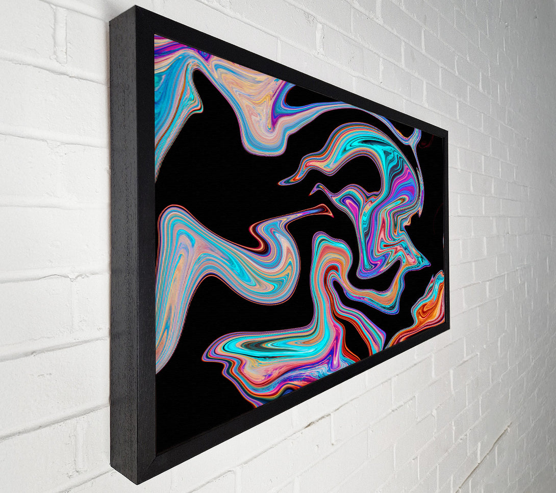  A Canvas Print of Neon Paints on black Canvas Art