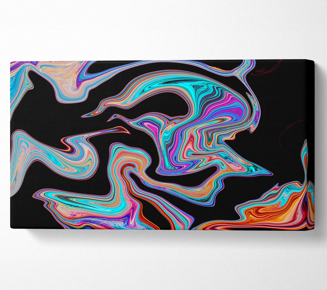  A Canvas Print of Neon Paints on black Canvas Art