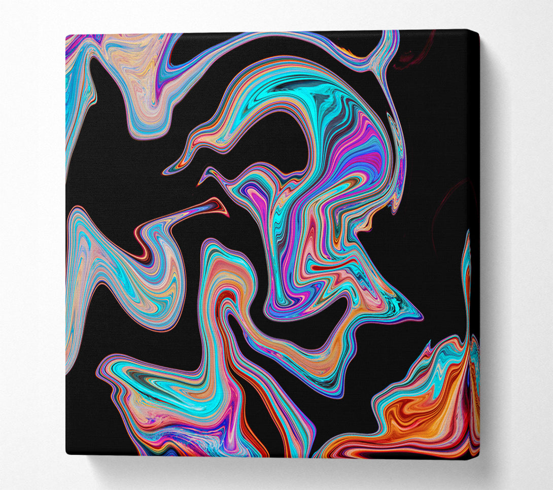  A Canvas Print of Neon Paints on black Canvas Art