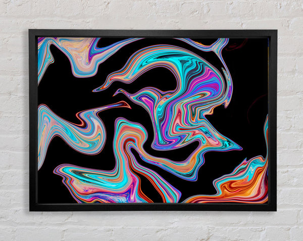Neon Paints on black Framed Print