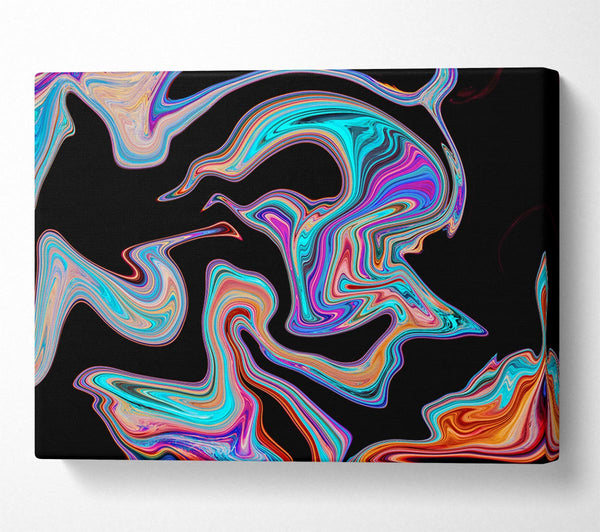  A Canvas Print of Neon Paints on black Canvas Art
