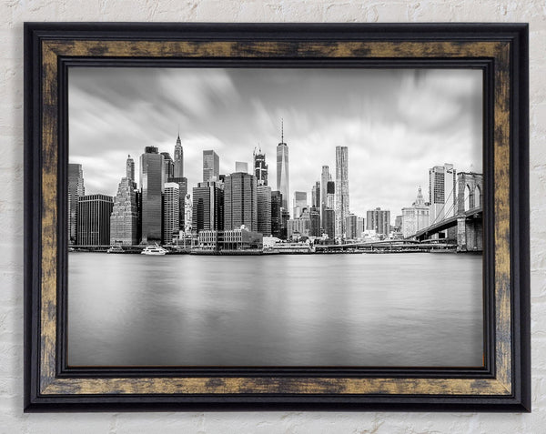 Grey cityscape views soft Framed Print