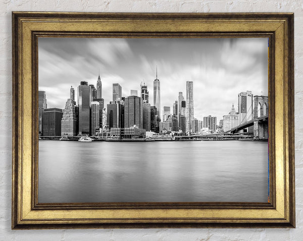 Grey cityscape views soft Framed Print