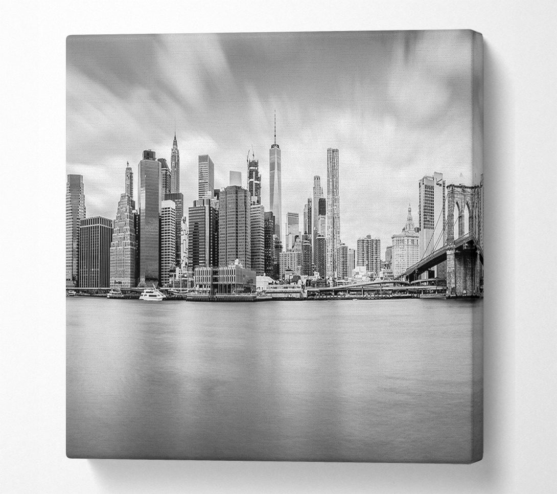  A Canvas Print of Grey cityscape views soft Canvas Art