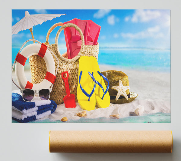 On The Beach Fun Poster