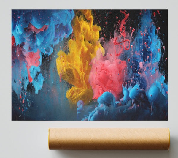Paint Cloud In Water Poster
