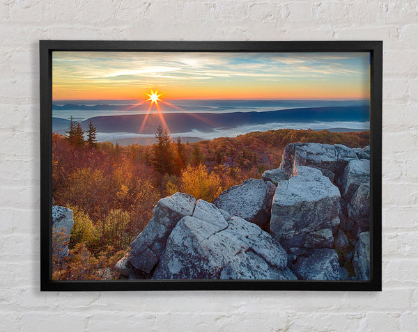 Star sun horizon Framed Print