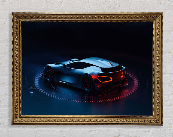 Full Spin futuristic car Framed Print