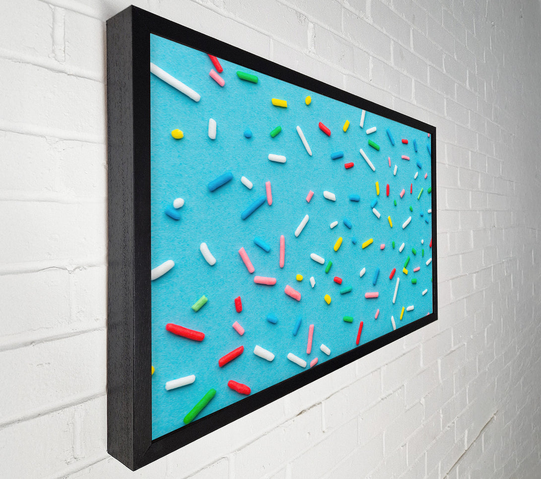 A Canvas Print of Hundreds and thousands on blue Canvas Wall Art