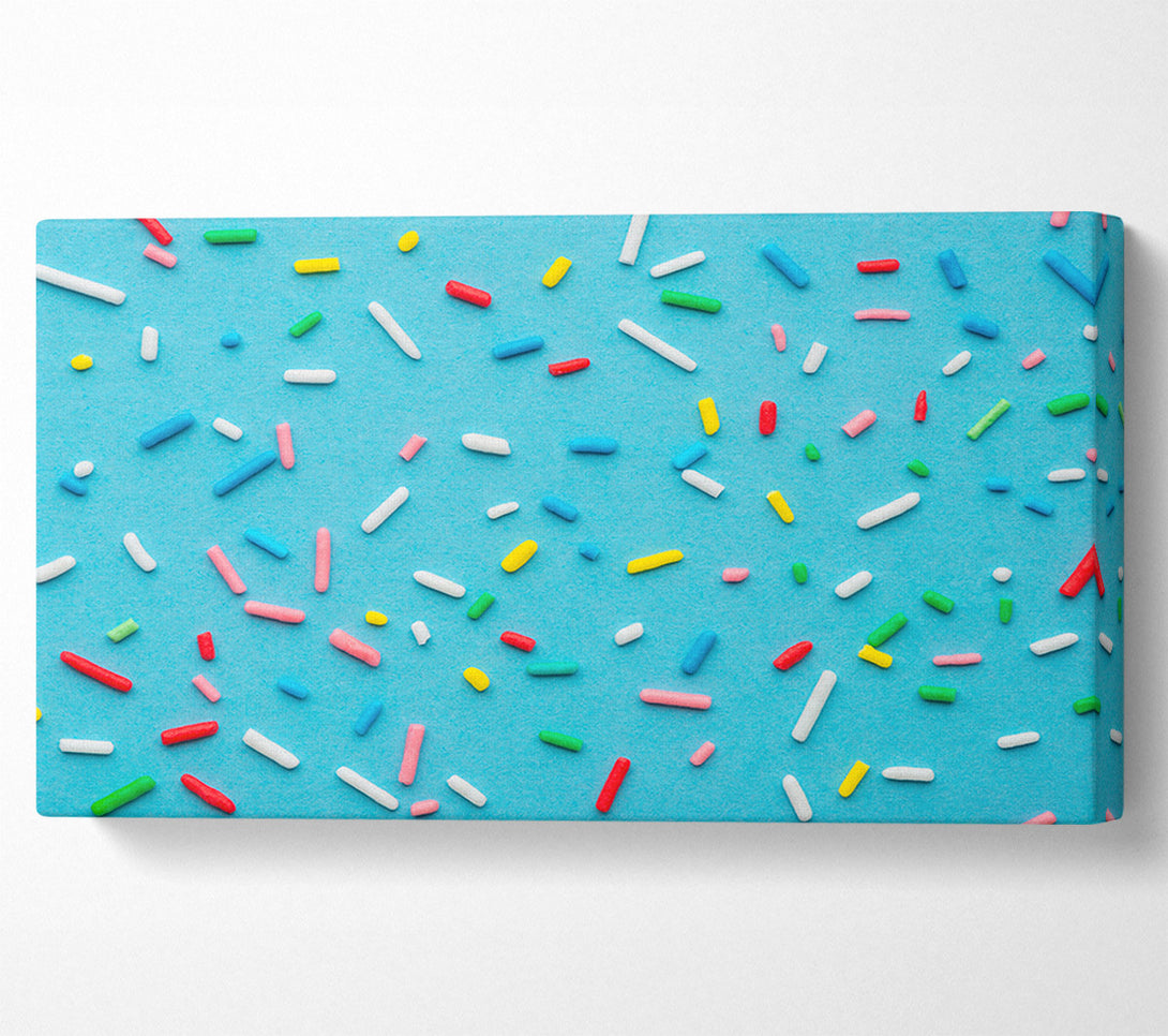  A Canvas Print of Hundreds and thousands on blue Canvas Wall Art
