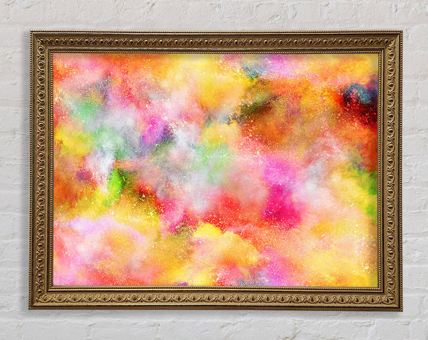 Clouds of rainbow powder Framed Print