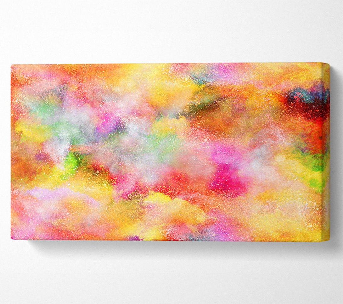  A Canvas Print of Clouds of rainbow powder Canvas Print