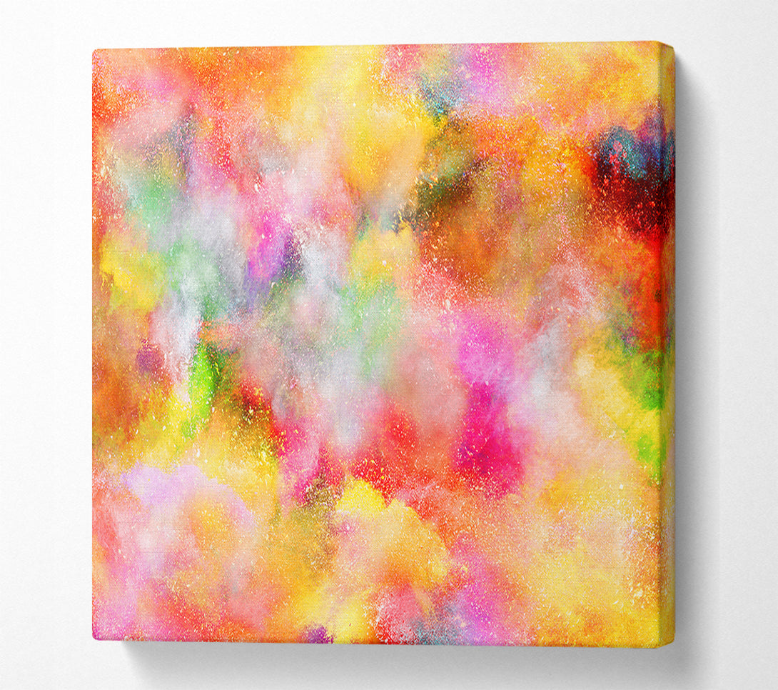  A Canvas Print of Clouds of rainbow powder Canvas Print