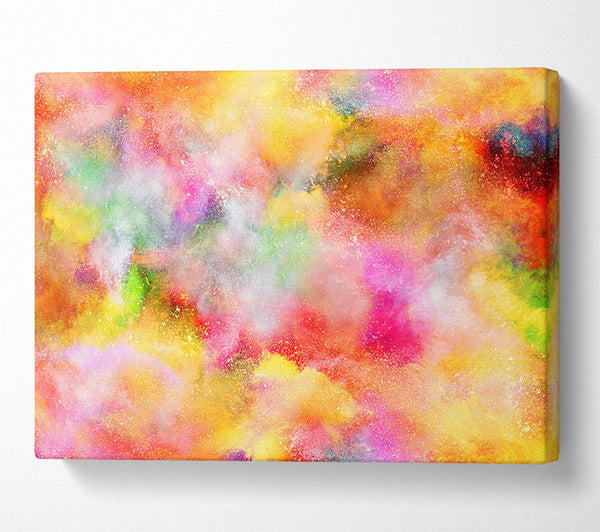  A Canvas Print of Clouds of rainbow powder Canvas Print