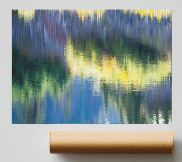 Green And Blue Reflections Staggered Giclee Print