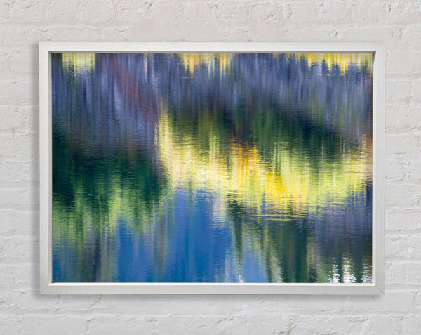 Green and blue reflections staggered Framed Print