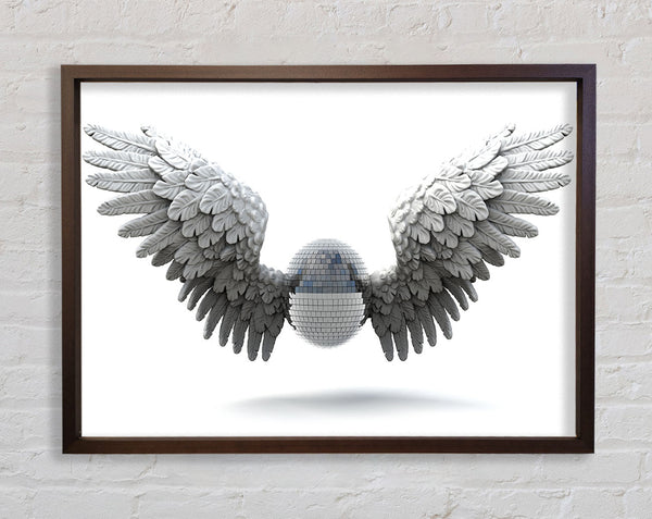 Disco ball wings Framed Print