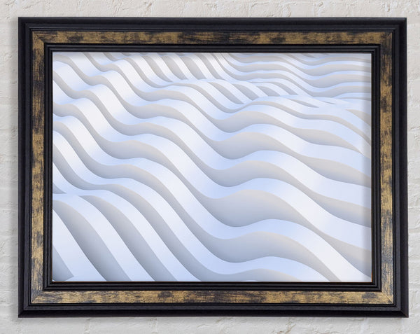 Wavy shapes in white Framed Print