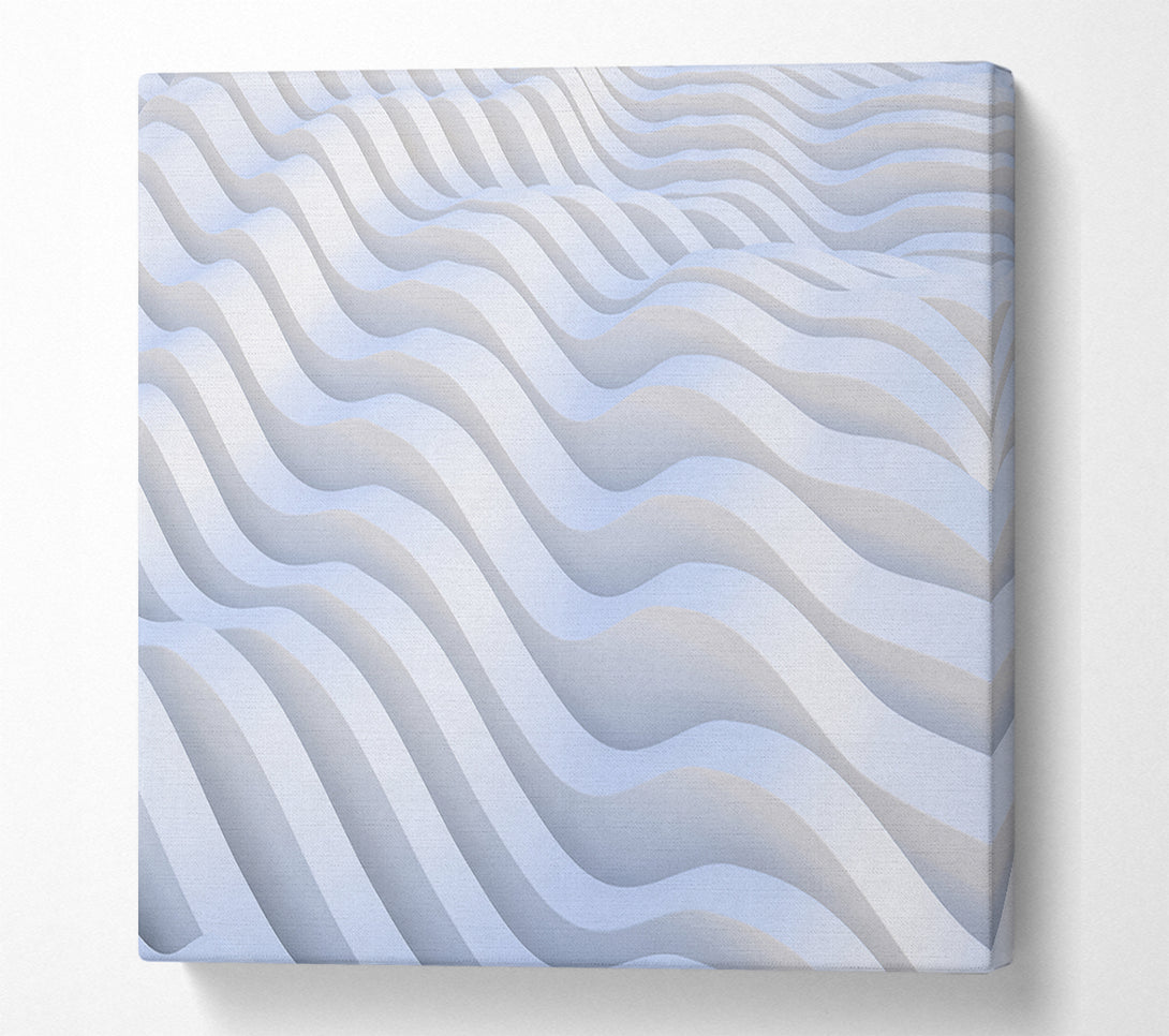  A Canvas Print of Wavy shapes in white Canvas Art