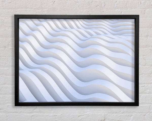 Wavy shapes in white Framed Print