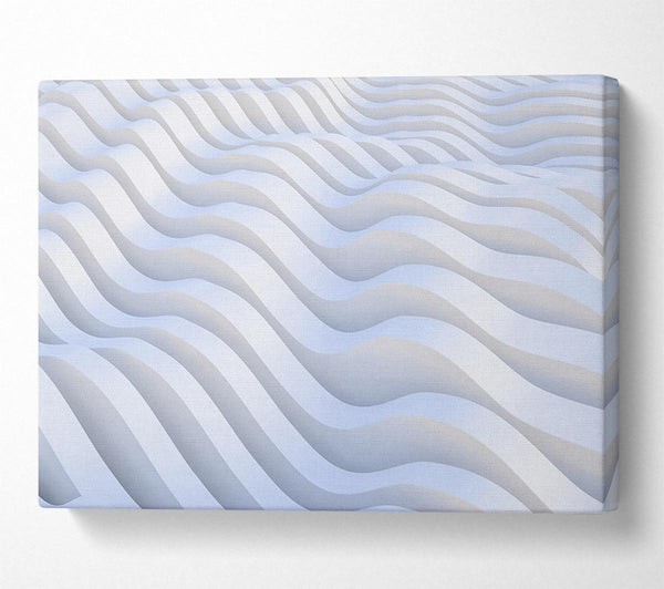  A Canvas Print of Wavy shapes in white Canvas Art