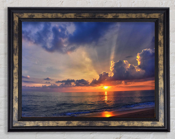 British sunset of the coast of frinton Framed Print