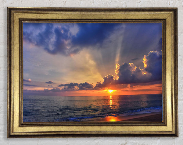 British sunset of the coast of frinton Framed Print
