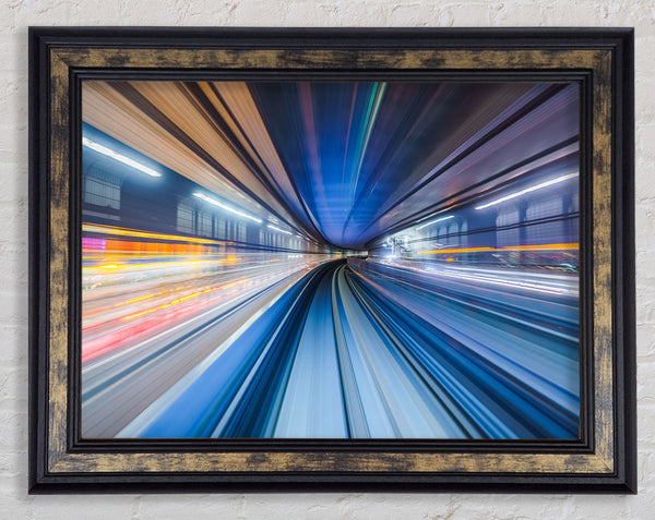 Tunnel of light and colour Framed Print