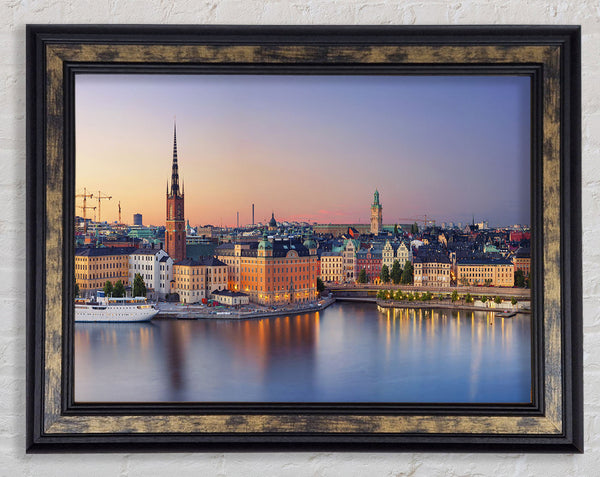 Stockholm city on the waterfront Framed Print