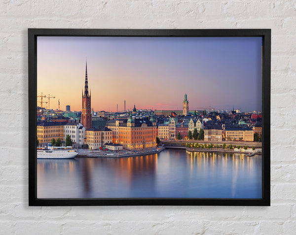 Stockholm city on the waterfront Framed Print