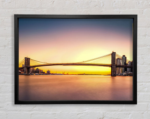 NYC Bridge on the sunrise Framed Print