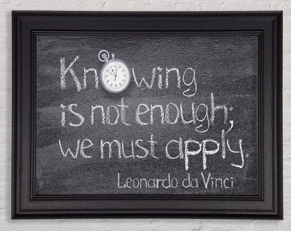 Leonardo da vinci quote chalks Framed Print