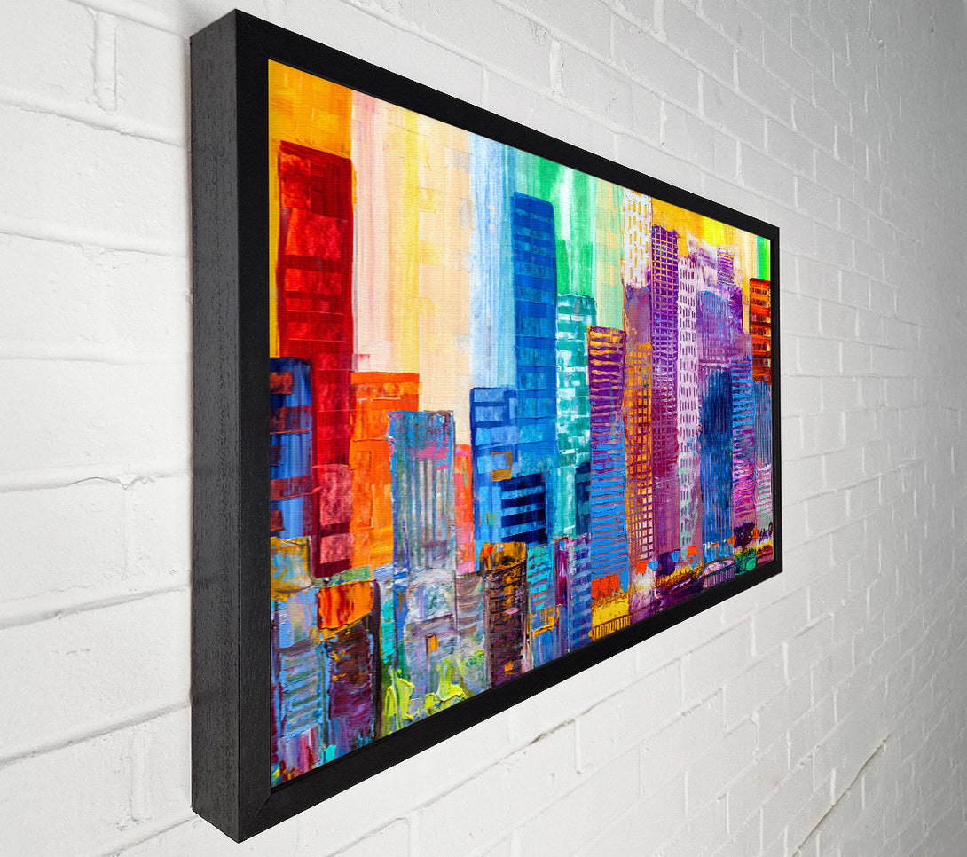  A Canvas Print of City of colour acrylic paint Canvas Wall Art