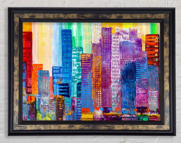 City of colour acrylic paint Framed Print