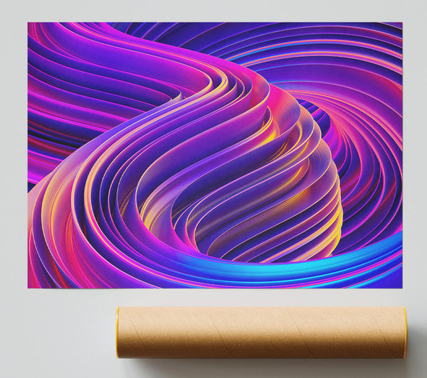 Purple And Blue Swirl Print