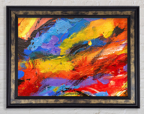 Oil painting Colour Splash Framed Print