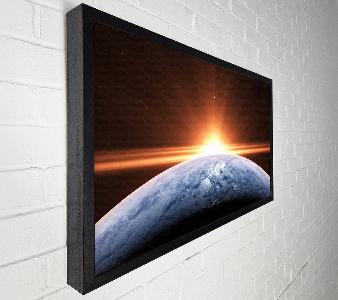  A Canvas Print of Sun peering over the earth Canvas Wall Art